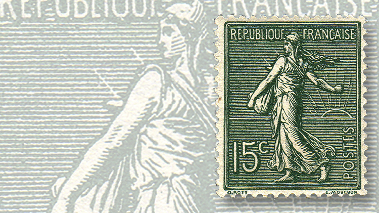 15-centime-slate-green-sower