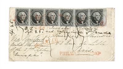 1848-rush-cover-1847-george-washington-strip-six-philadelphia-paris