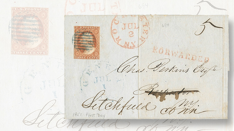 1851-folded-letter-two-postal-rates