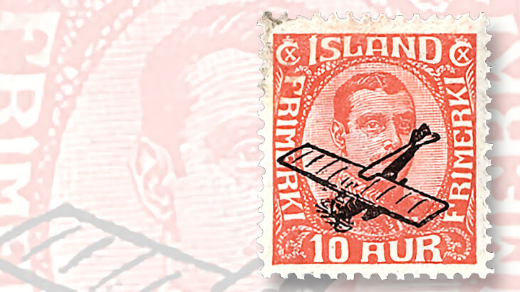 1928-iceland-overprinted-first-airmail-stamp