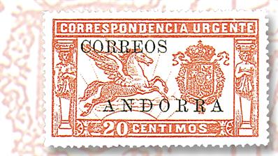 1928-spanish-andorra-20-centimo-pegasus-crest-stamp