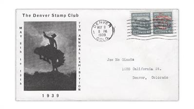 1939-denver-stamp-club-cover-exhibition-overprint