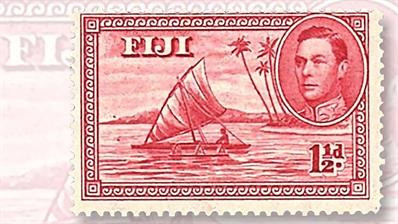 1940-fiji-outrigger-canoe-stamp-with-sailor