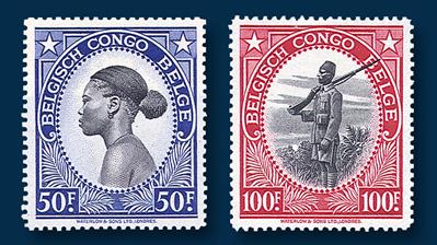 1943-belgian-congo-set-two-high-denomination-stamps