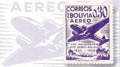 1950-bolivia-airmail-set-variety-scratch