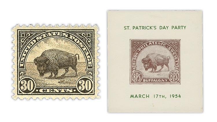 1954-club-souvenir-sheet-1931-american-buffalo-stamp