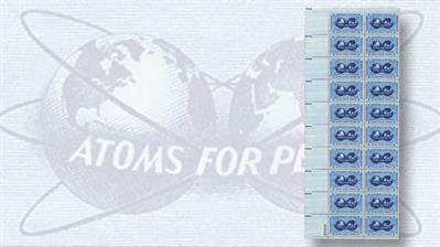 1955-three-cent-atoms-for-peace-stamp-block