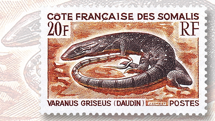 1967-monitor-lizard-stamp