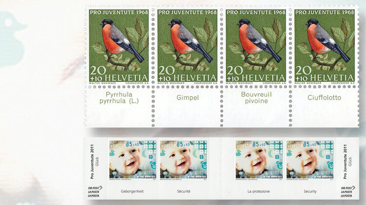 1968-and-2011-swiss-pro-juventute-stamps