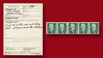 1974-telephoned-complaint-five-one-cent-thomas-jefferson-stamps