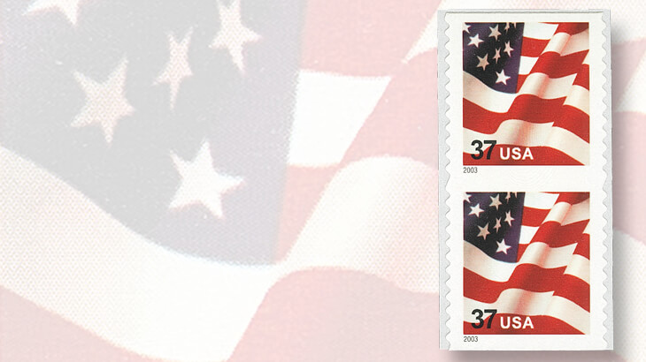 2003-vertical-pair-unslit-between-thirty-seven-cent-flag-stamps