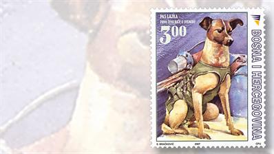 3-mark-space-flight-laika-sputnik-two-stamp