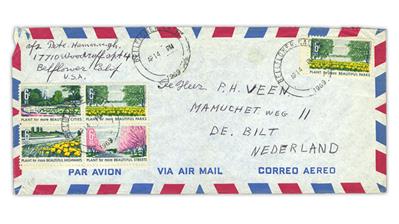 airmail-cover-california-netherlands-beautification-america-stamps