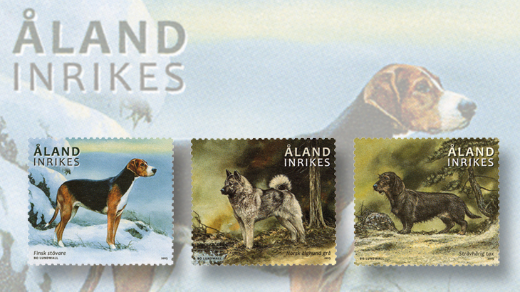 aland-hunting-dogs-stamps-2015-hound-dachshund