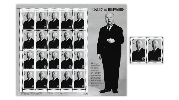 alfred-hitchcock-legends-of-hollywood-stamp