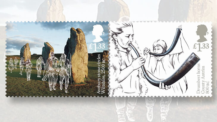 ancient-britain-royal-mail-stamps-avebury-stone-circles-drumbest-horns