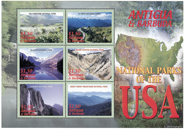 antigua-barbuda-stamps-us-national-parks