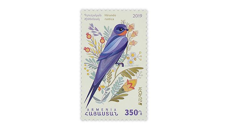 armenia-2019-europa-barn-swallow-stamp-asiago-award