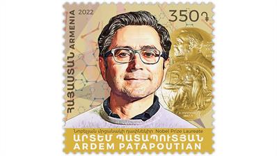 armenia-2022-ardem-patapoutian-nobel-prize-winner-stamp