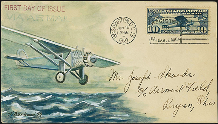 auction-roundup-hr-harmer-spirt-of-st-louis-barbour-handpainted-first-day-cover