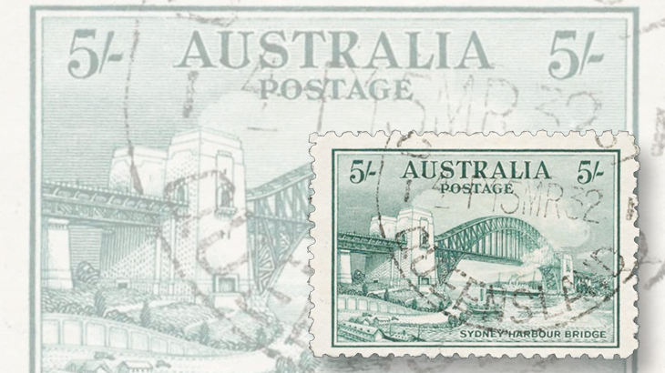 auction-roundup-mossgreen-arthur-gray-collection-sydney-harbor-bridge-stamp