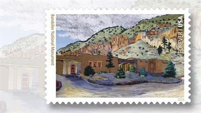 bandelier-monument-national-parks-stamp