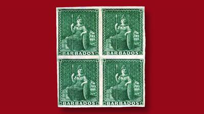 barbados-1852-deep-green-stamps