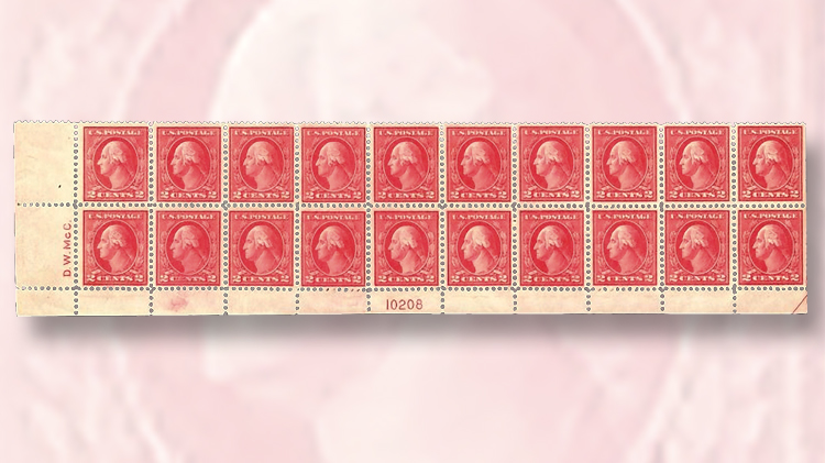 block-of-20-two-cent-washington-franklin-stamps