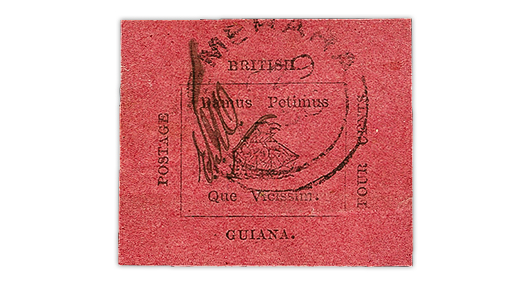 british-guiana-four-cent-black-rose-carmine-stamp