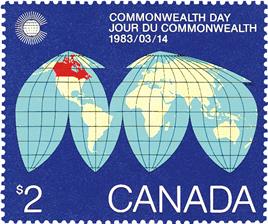 canada-1983-dollar2-commonwealth-day-stamp