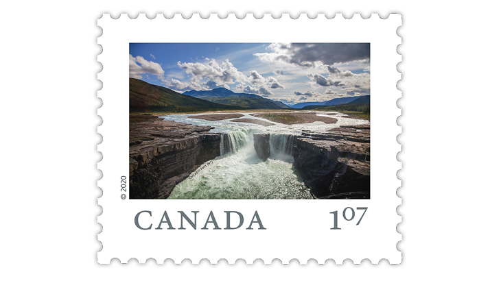 canada-2020-carcajou-falls-northwest-territories-stamp