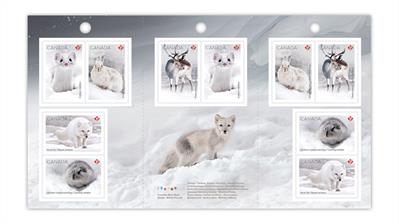 canada-2021-snow-mammals-stamps-booklet-pane