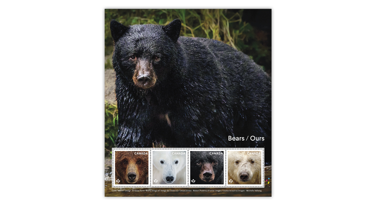 canada-bears-commemorative-stamp-pane