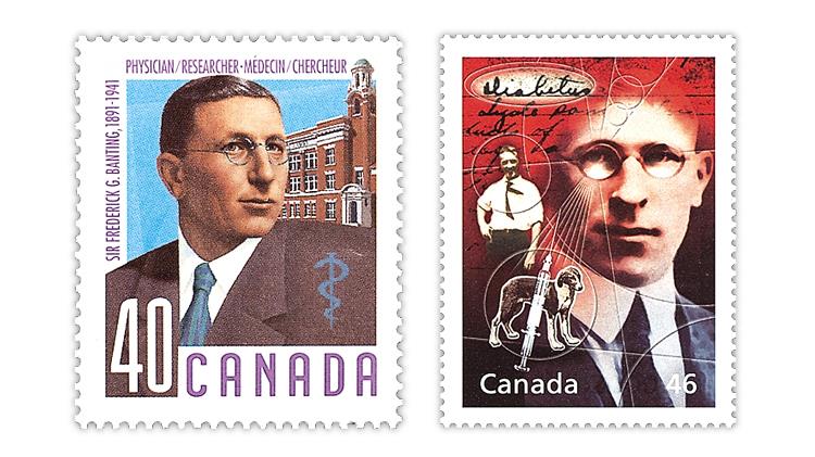 canada-frederick-banting-insulin-discovery-stamps