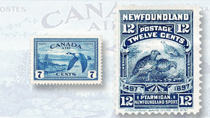 canada-geese-near-sudbury-airmail-stamp-willow-ptarmigan-stamp