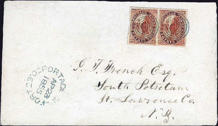 canada-seven-ring-target-cancel-1855-cover-3-penny-beaver-pair