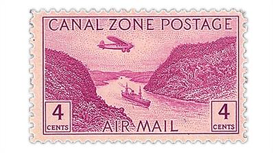 canal-zone-1949-monoplane-panama-canal-stamp