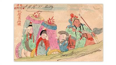 china-imperial-postcard-painting-guan-yu-wives-liu-bei