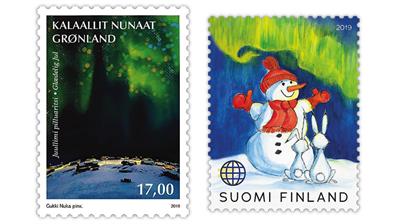 christmas-stamps-finland-greenland-northern-lights