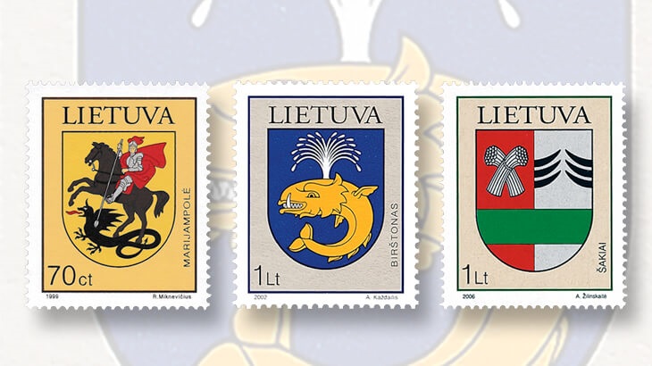 city-crests-lithuania-stamps