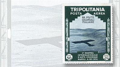 classic-stamps-tripolitania-1934-airmail-airplane-shadow