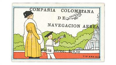 colombia-1920-compania-colombiana-navegacion-aerea-airmail-stamp