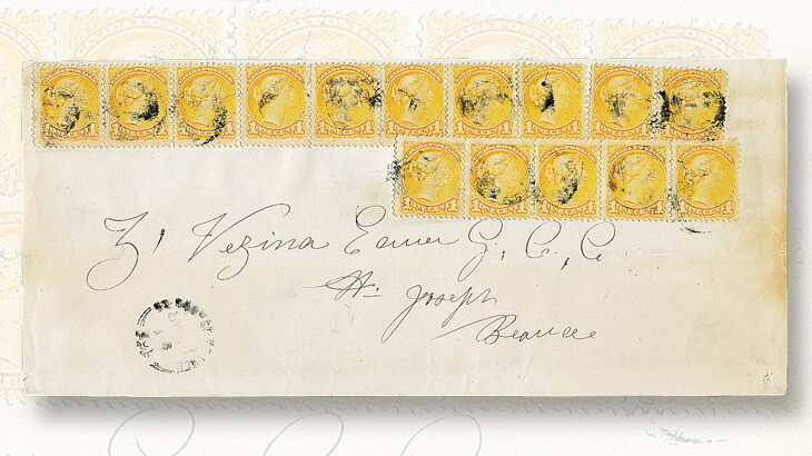 cover-featuring-fifteen-small-queens-stamps