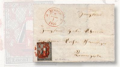 cover-four-rappen-zurich-cantonal-stamp