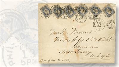 cover-six-one-cent-franklin-stamps