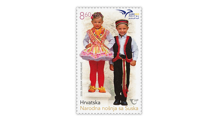 croatia-2019-euromed-susak-island-childrens-costumes-stamp