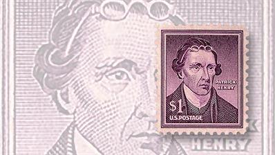 dollar-sign-stamps-1955-dollar1-patrick-henry-wet-printing