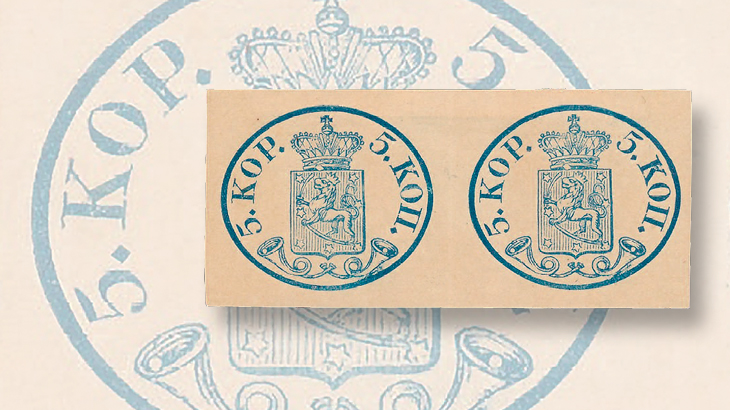 finland-1856-first-issue-pair-small-pearls-post-horns-postiljonen-auction