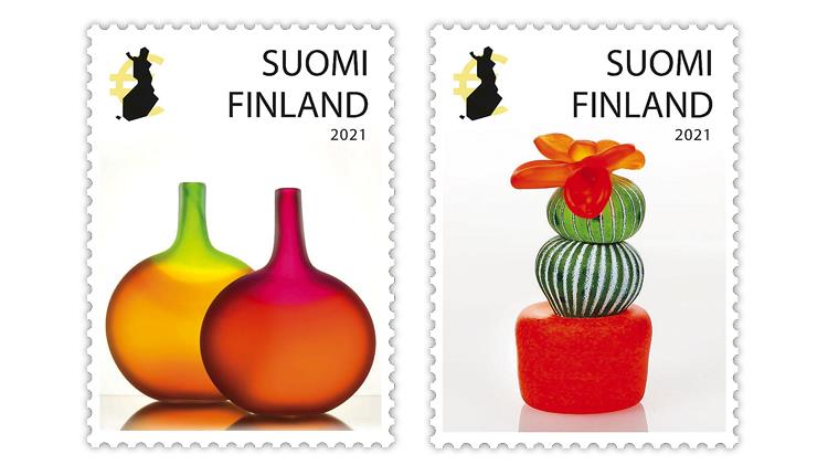 finland-2021-alma-jantunen-glass-sculptures-stamps