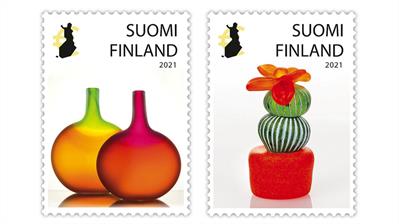 finland-2021-alma-jantunen-glass-sculptures-stamps